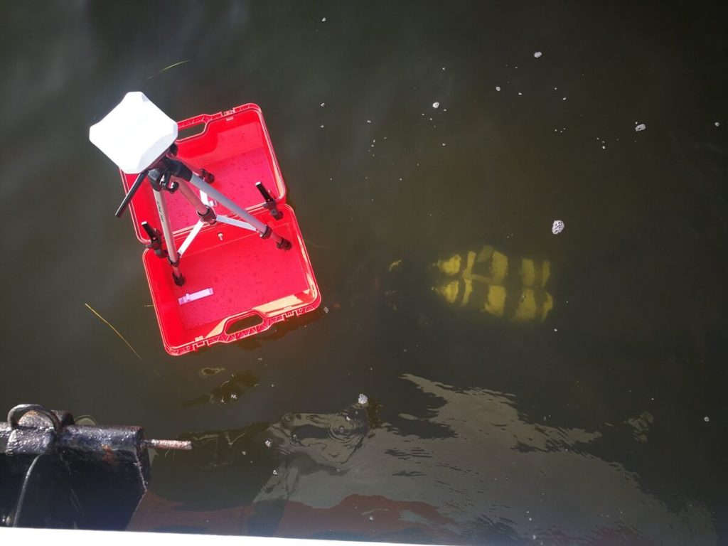 Reach RS rover installed on a floating platform