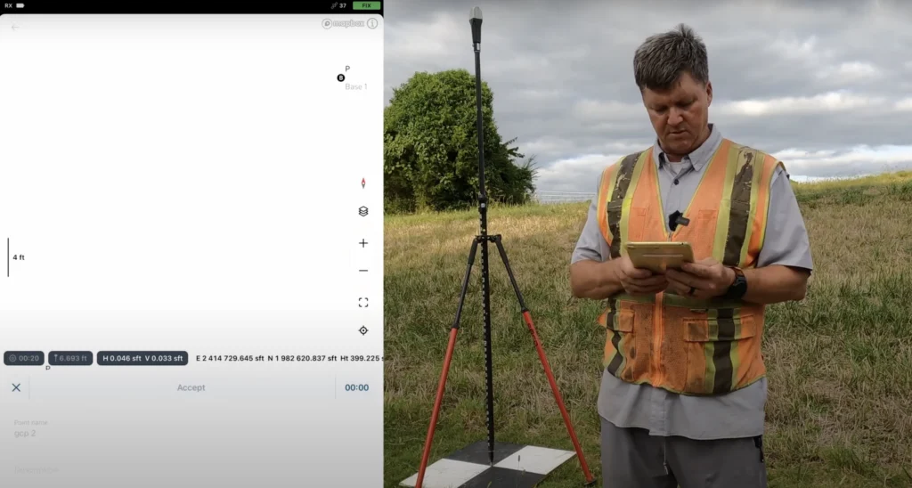 Reach RX usage to measure GCPs in drone mapping