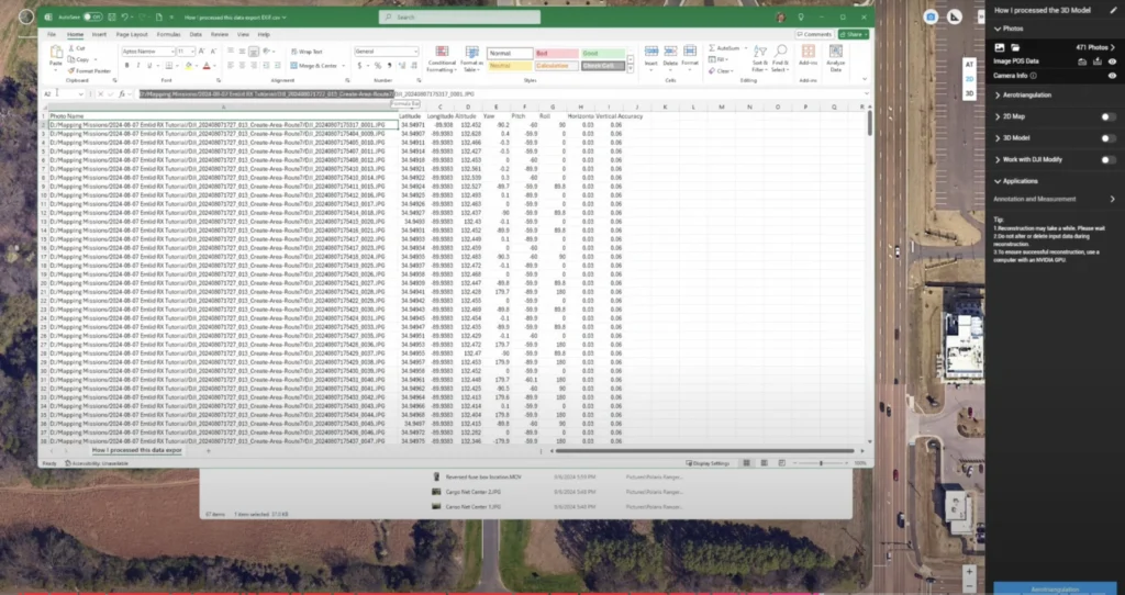 Horizontal and vertical accuracy values in drone mapping
