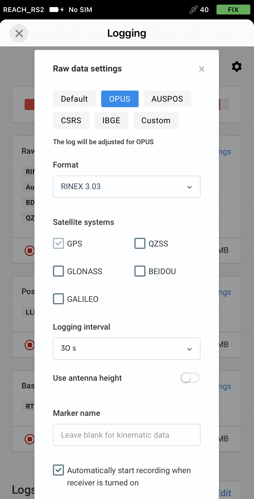 Preset for OPUS