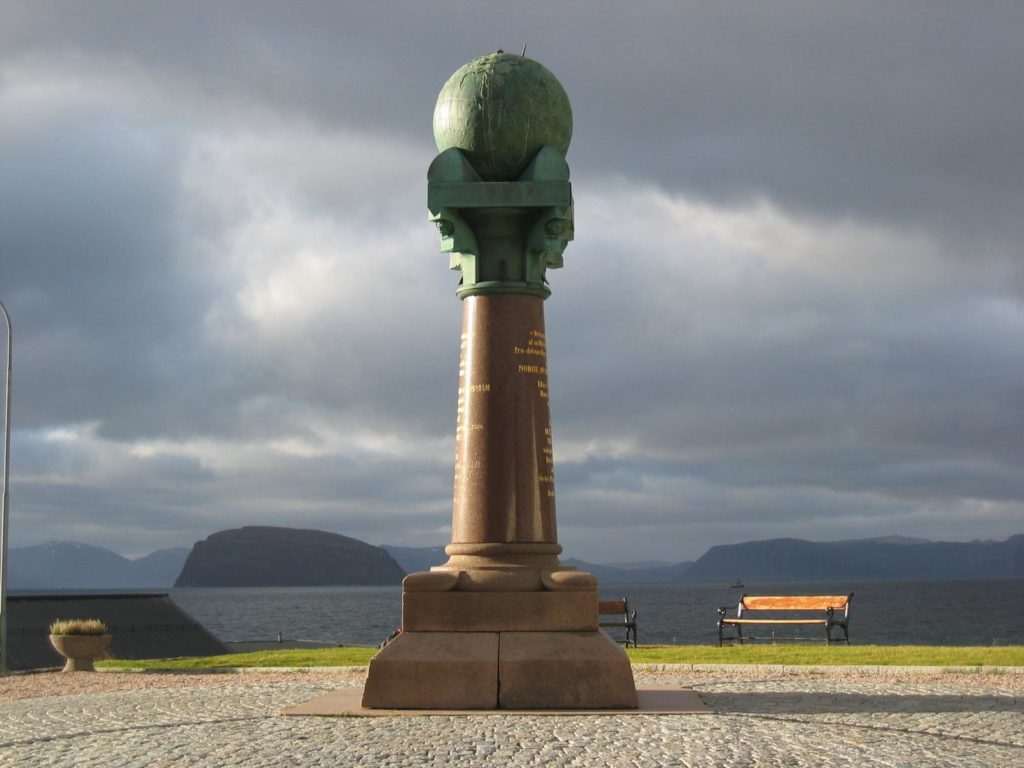The monument of Struve Arc in Norway