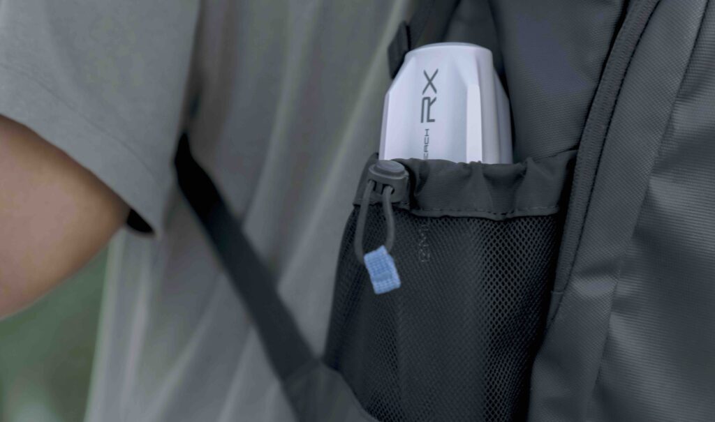 Reach RX fits in a backpack pocket
