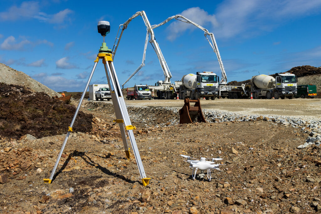 Drone mapping of a construction site with Reach RS2+