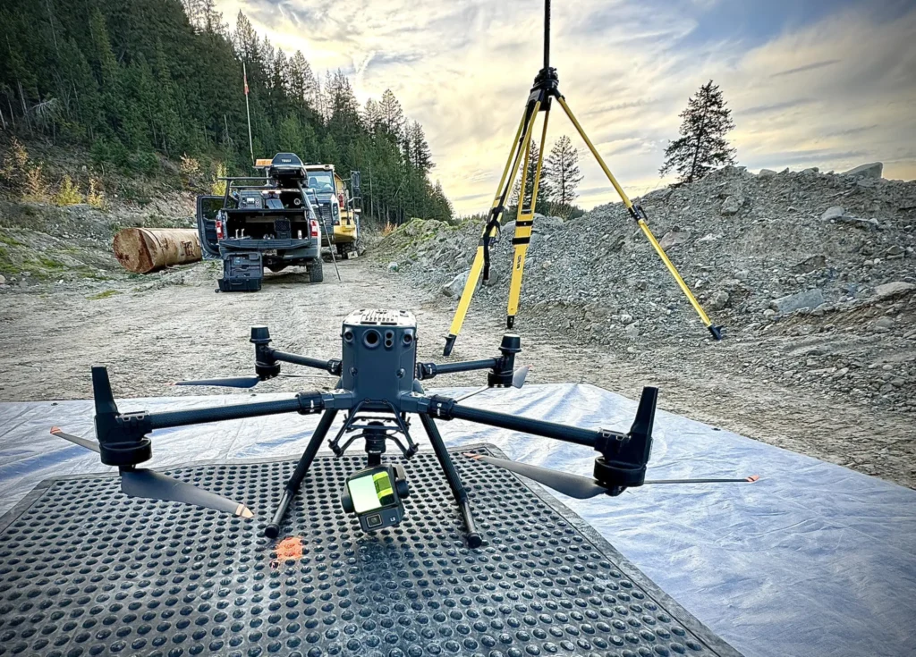 Reach RS3 GNSS receiver and drone