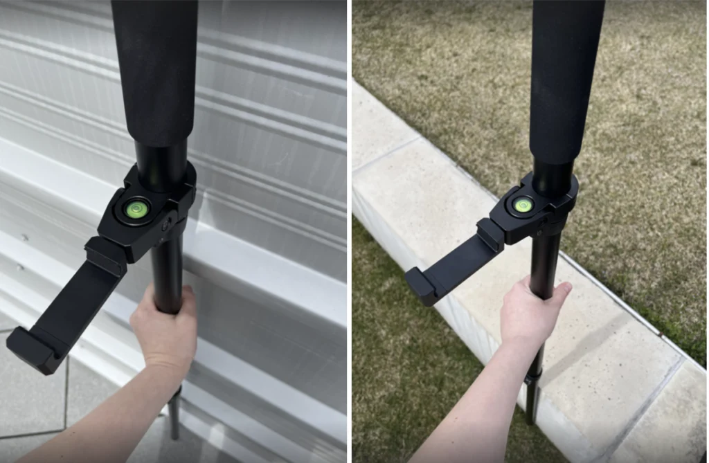  bubble level on a survey pole