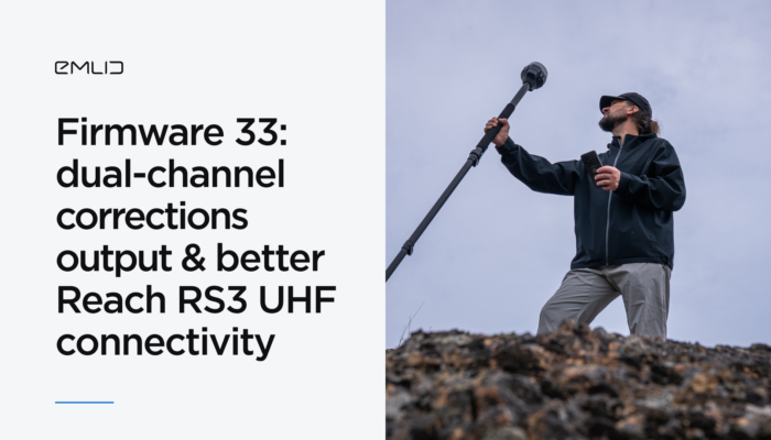 The Firmware 33 adds dual-channel corrections output and enhances Reach RS3 UHF compatibility