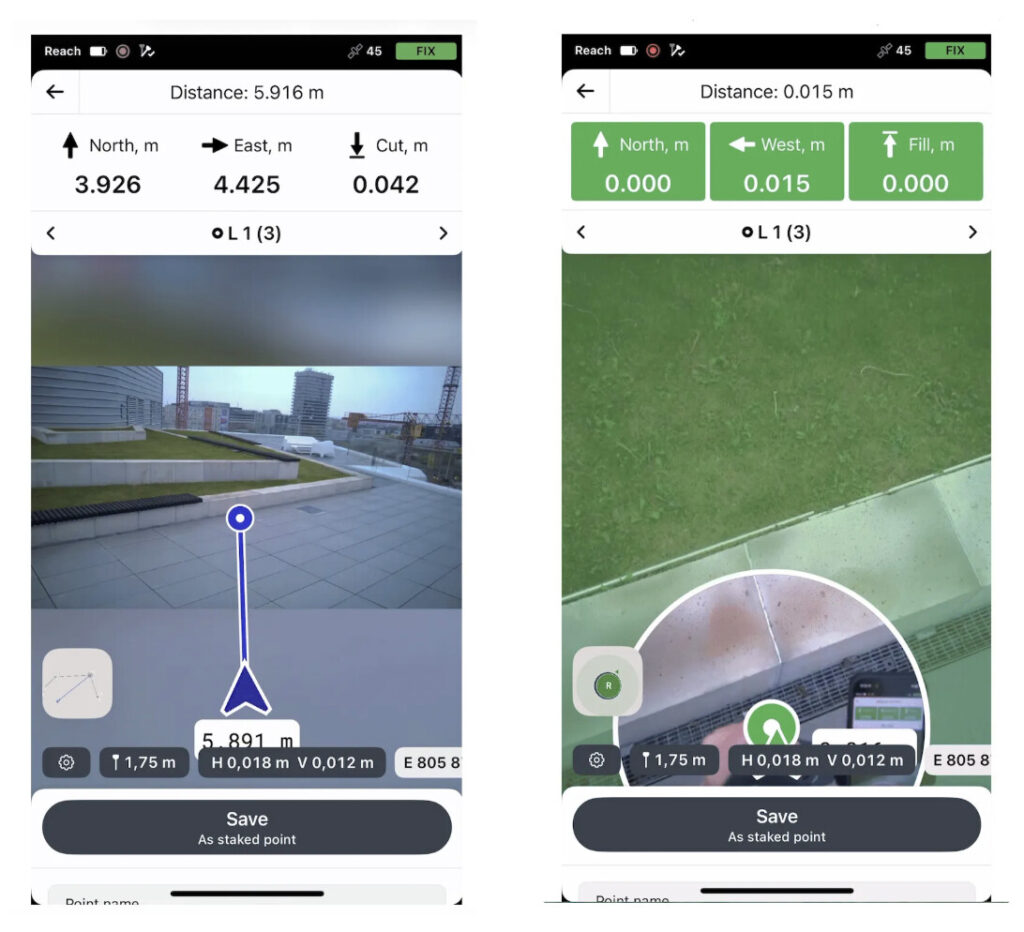AR stakeout with the Reach RS4 Pro