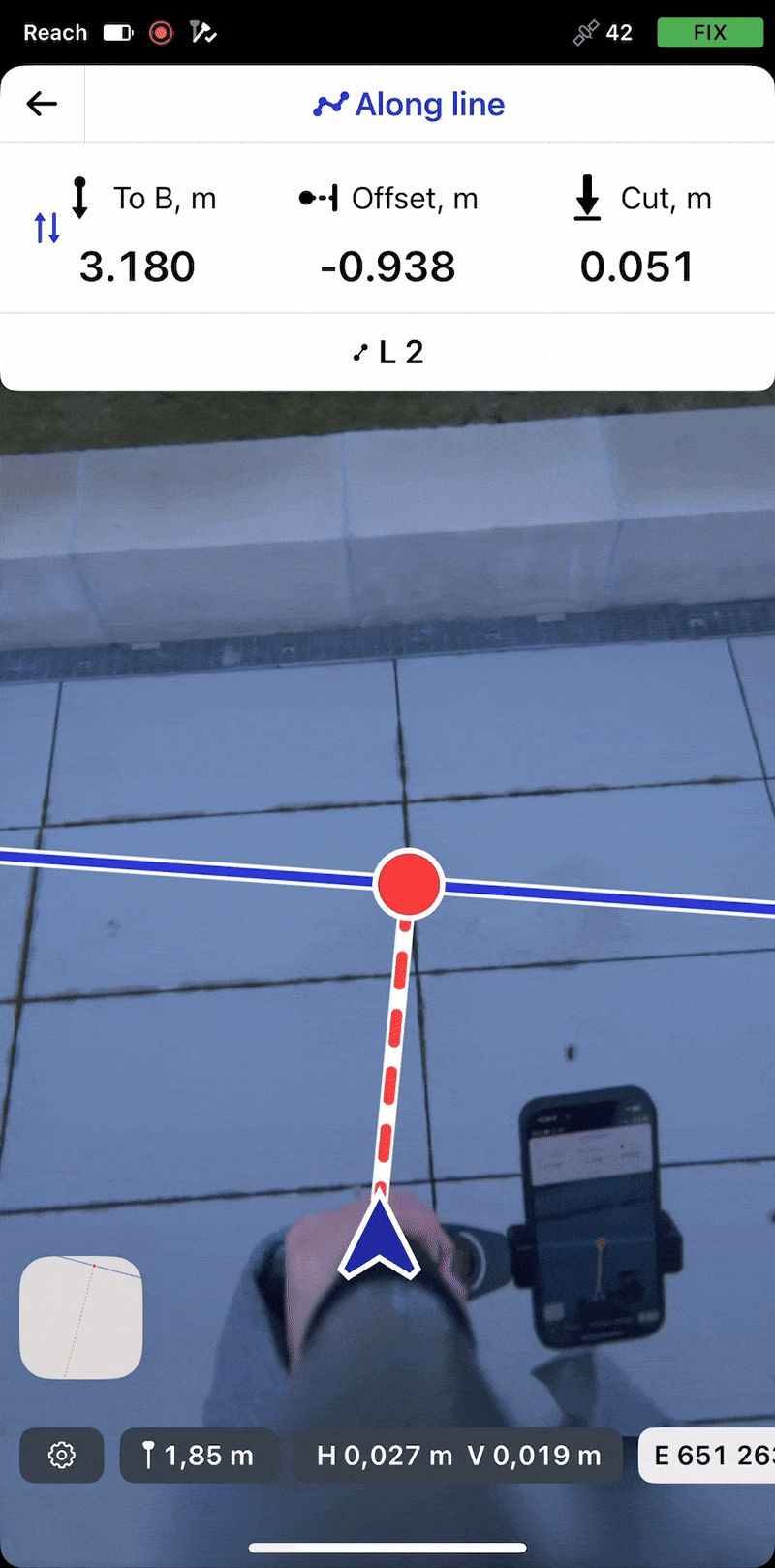 AR stakeout in Emlid Flow