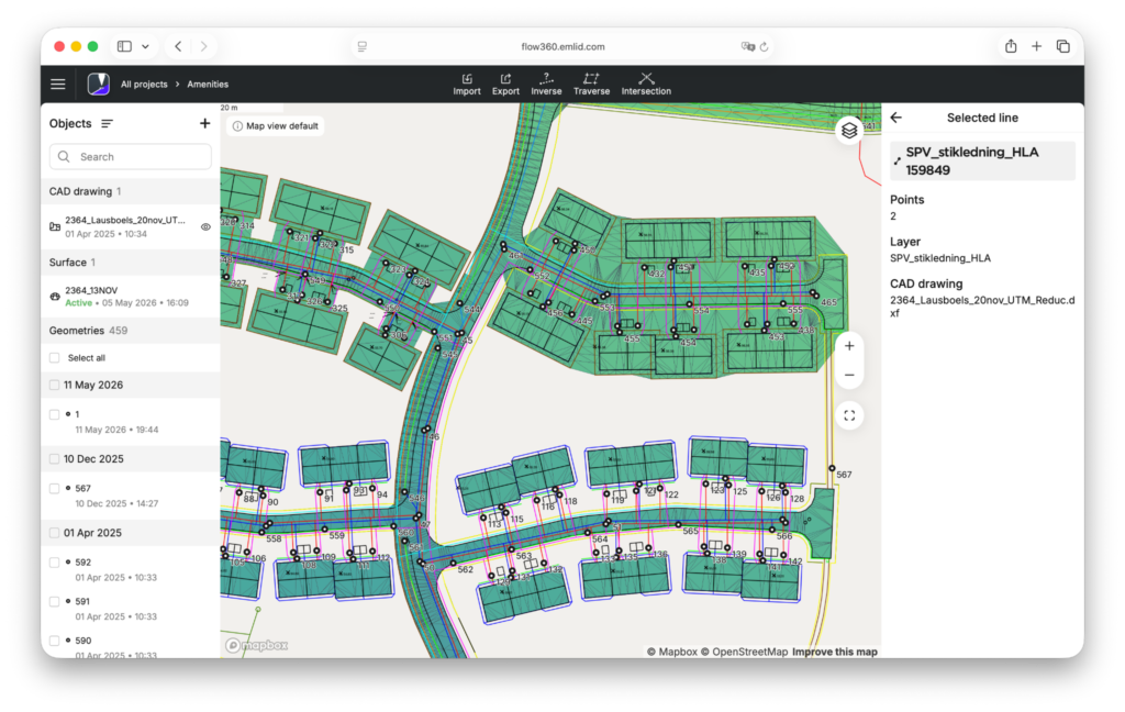 Project view in Emlid Flow 360